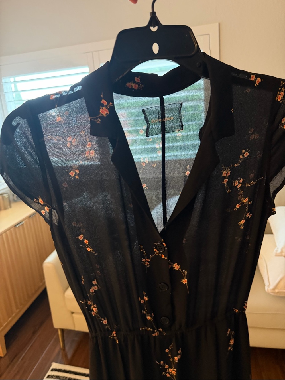 Reformation Griffith Black Floral Midi Dress - Picture 8 of 9